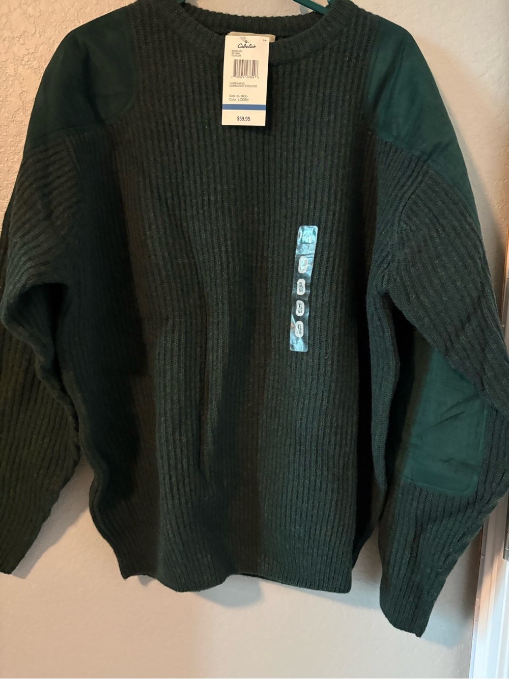 Cabela's Men's Forest Green Ribbed Crewneck Sweater